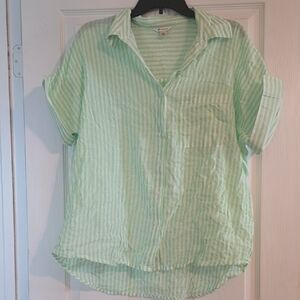 Universal Thread Mint Striped Button Down Shirt